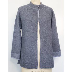 Benedetta B. Womens Cashmere Blend Knit Heather Grey Cardigan Sweater Italy L
